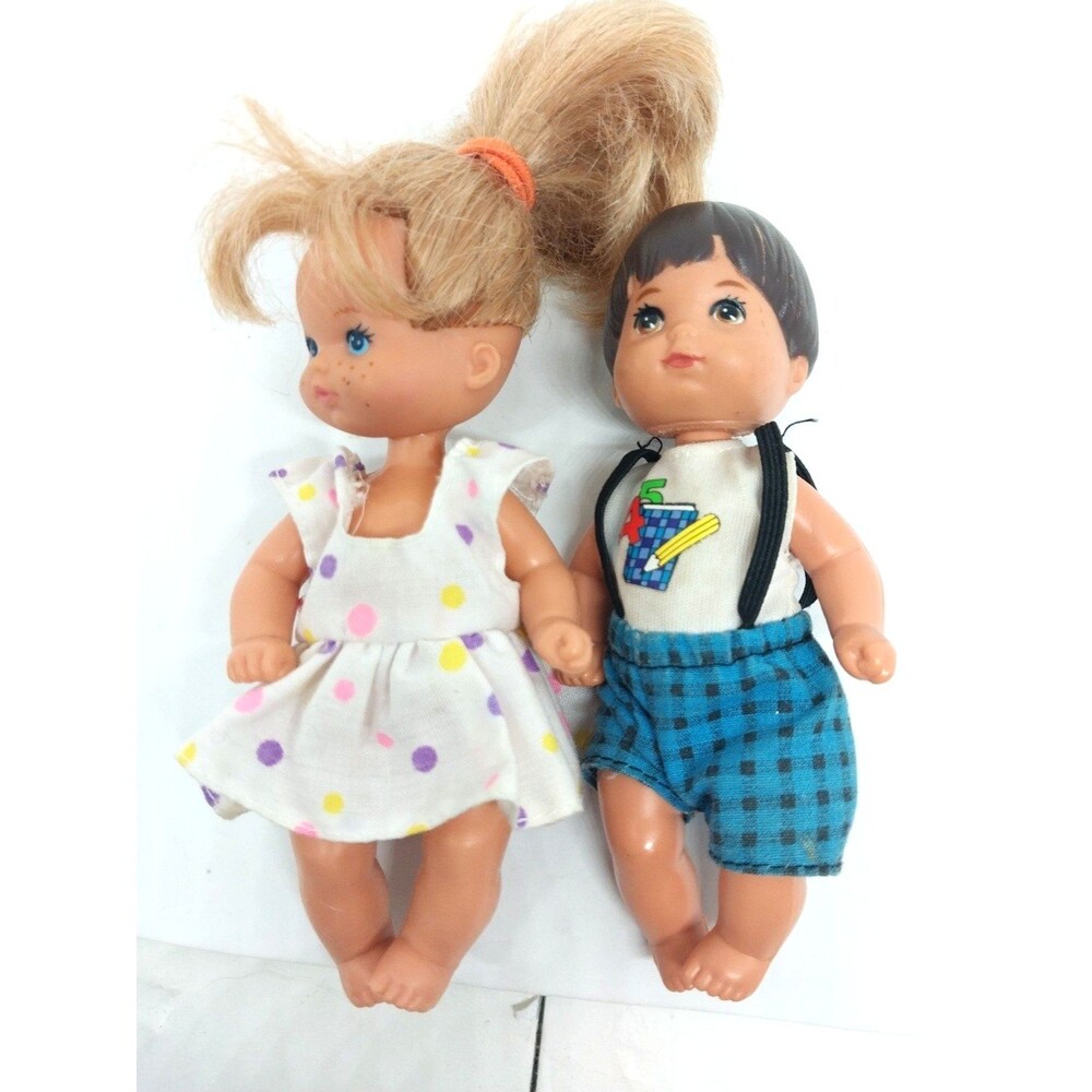 1975 Mattel Heart Family Toddlers Children Girl & Boy 4.5"